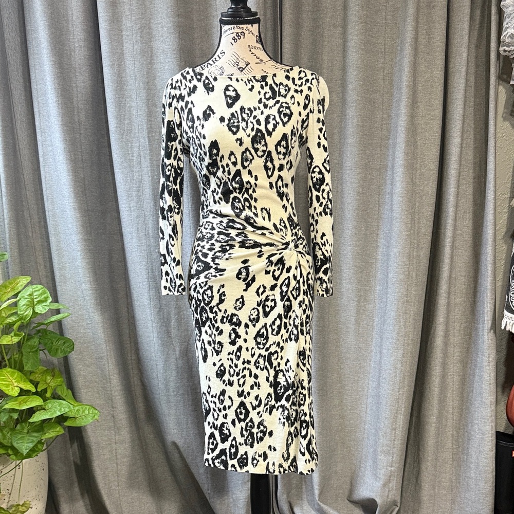 Leopard Print Long Sleeve Dress